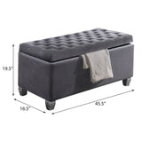Grey Tufted Storage Bench B062P189113