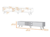 White Hairpin Leg TV Rack B062P175186