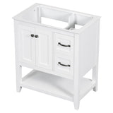 ZUN 30" Bathroom Vanity without Sink Top, Cabinet Base Only, Vanity with Multi-Functional Drawer, White WF310865AAK