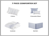 6 Piece Cotton Jacquard Oversized Comforter Set-Full B035P280376