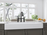 36" W Farmhouse/Apron Front White Ceramic Kitchen Sink 98094709