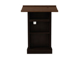 Wood Podium Stand, 44" Tall Wooden Lectern with Mic Stand Space, sliding shelf with cup holder and W282P430658