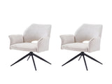 Fabric dining chair set of 2 modern soft cushioned rotating dining chairs, comfortable backrest W3851P452876