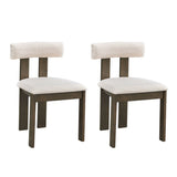 Wooden Dining Chairs Set of 2, Modern Boucle Upholstered Side Chairs,Mid Century Modern W2582P188297