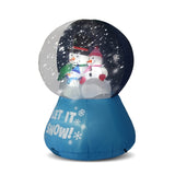 5.9 FT Lighted Christmas Inflatable Decoration, Large Inflatable Snow Globe with Snowman Family, 42777948