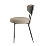 ZUN Boucle modern kitchen dining chair Bentwood covered with ash veneer Chair back, metal with black W210P147498