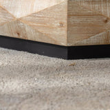 Octagon Coffee Table,38" Retro Style Wood Center Table with Three-Dimensional Embossed W3158P297432