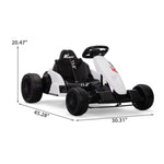 ZUN Electric GoKart Pro, Kids Racing Car, Outdoor Ride On Toy with MP3 for Kids Aged 4-16, Black and W2181P152214