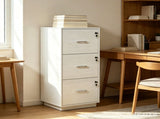 () 3-Drawer P2 Particleboard Melamine Wood Filing Cabinet with Embossed Design 55943648