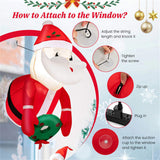 3.3FT Inflatable Window Santa & Wreath 2 Internal LED Lights, 3 Suction Cups 1 Rope, 45s 62218090