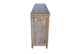 60"Wood Accent Cabinet with 4 Doors, Brown and antique white Modern Pantry Wood Buffet W2295P306897