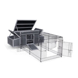 ZUN Outdoor Wood Chicken Coop with Wire Mesh Run, Nesting Boxes, Large Poultry House for 3-4 Chickens, W2181P152971