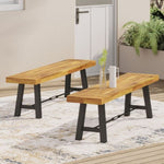 ZUN Outdoor Acacia Wood Dining BENCH Sets of 2 57240.00