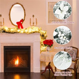 9ft Lifelike Christmas Garland Pre-Lit 50 Warm LEDs Timer 180 Tips Poinsettias Berries PVC/PE 93739249