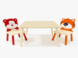 Kids Table and 2 Chairs Set, 3 Pieces Toddler Table and Chair Set, Wooden Activity Play Table Set 61497524