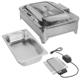 Electric Chafing Dish 9L/9.5QT 400W 110V Food Warmer Temperature Adjustable with Glass Lid for 00394670