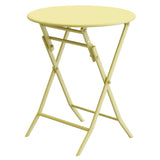 3 Piece Patio Bistro Set of Foldable Round Table and Chairs, Yellow W1586P143143