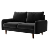 56.3" Velvet Round Arm Apartment Loveseat 07716609