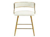 (SET of 2) 26'' Counter height bar stools Corduroy kitchen island counter bar stool with back,golden 25086377