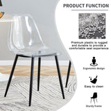 ZUN Modern minimalist transparent dining chair, plastic chair, armless crystal chair, Nordic creative W1151P198302