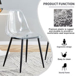 ZUN Modern minimalist transparent dining chair, plastic chair, armless crystal chair, Nordic creative W1151134922