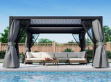 10' x 10'Pergola Modern Style with Adjustable Louvers for Outdoor Roof, Garden, Easy Assembly, 51480897