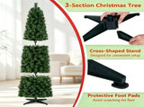 7FT Narrow Pencil Artificial Christmas Tree , Pre-Lit Warm White LEDs, Flame-Retardant PVC, Easy 83805445