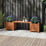 2-in-1 Outdoor Planter & Bench - Solid Wood Build, Waterproof Finish, Perfect for Potted 42903818