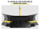 24" x 18" Manual Snow Pusher with T-Handle, Black Blade, Yellow Shaft & Yellow Wheel Hub, Iron 70501121