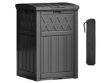 31 Gallon Large Outdoor Trash Bin, Waterproof Resin Garbage Can with Lid & Drip Tray, Waste 85962609