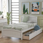 ZUN Twin size Platform Bed with Two Drawers, White WF194280AAK