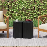2-in-1 Irregular MGO End Table, Split Design, Small Space Friendly,Indoor Outdoor Use,Black Color N770P284171B