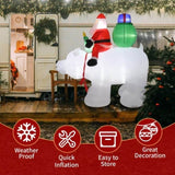6ft 15W 7pcs LED Lights Santa Claus Rides Polar Bear Garden Santa Claus Decoration 07964549