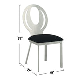 Set of 2 Microfiber and Metal Side Chairs in Silver and Black Finish B016P156808