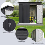 ZUN Metal garden sheds 5ft×4ft outdoor storage sheds Black W1350P184771