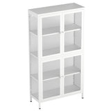 ZUN Four Glass Door Storage Cabinet with Adjustable Shelves and Feet Cold-Rolled Steel Sideboard W1673106109