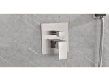 Shower System with rain shower head, hand shower head, water control valve, shower bracket, hose and W2287141514
