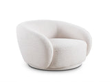 Swivel Accent Chair, Boucle Fabric Upholstered Barrel Chair, Single Sofa Single Armchair for Living W2664P407030