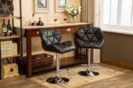 ZUN Glasgow Contemporary Tufted Adjustable Height Hidraulic Bar Stools, Set of 2, Black T2574P164864