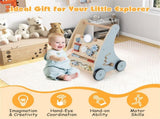 Multi-Functional Baby Activity Walker, Anti-O-Leg Design Wooden Walker with Storage for Toddlers 82574358