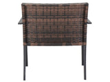 Set of 2 Stackable Outdoor Wicker Patio Dining Chairs, All-Weather Firepit Armchair with Armrests, 80539586