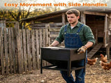 Heavy Duty Stainless Steel Chicken Feed Hopper with Lift Top Cover, Raised Legs Spill-Proof Poultry 61356774