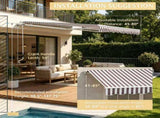 10' X 8' Retractable Awning Patio Sunshade Shelter with Manual Crank Handle UV & Water-Resistant 12580474