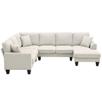 ZUN [New] 108*85.5" Modern U Shape Sectional Sofa, 7 Seat Fabric Sectional Sofa Set 60782446