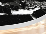 31.5" Round Modern Tulip Dining Table, Sintered Stone Tabletop with Luxury Faux Marble Print, Carbon W3316P540347