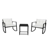Single 2pcs Coffee Table 1pc Exposed Rocking Chair Three-Piece Set Black 86452493