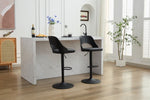 ZUN Bar Stools Set of 2 Modern Black PU Counter Height Barstool, High Padded Swivel Adjustable Barstools W794P193331