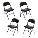 4pcs Elegant Foldable Iron & PVC Chairs for Convention & Exhibition Black 33457557