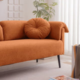 68.5" Modern Lamb Wool Sofa With Decorative Throw Pillows for Small Spaces W848P152953