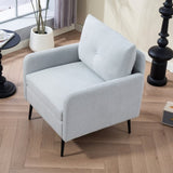Accent Chair With Metal Black Legs,Comfy Chenille Club Fabric Armchair,Single Sofa Chair for Living W3042P262914